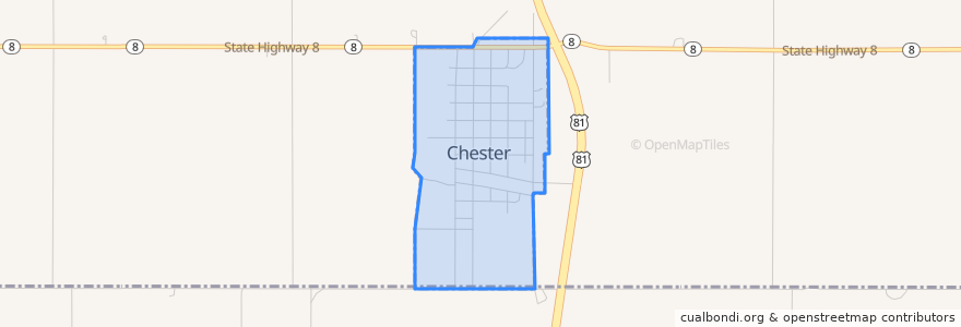 Mapa de ubicacion de Chester.