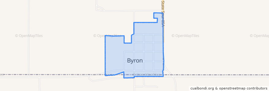 Mapa de ubicacion de Byron.