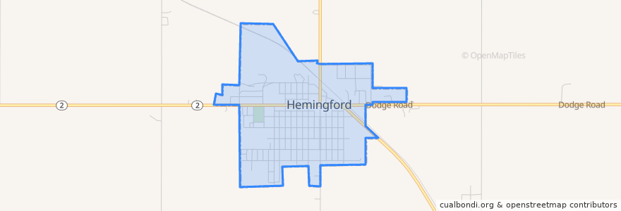 Mapa de ubicacion de Hemingford.