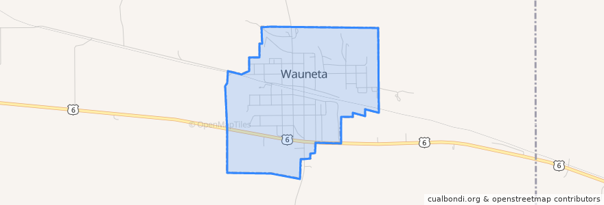 Mapa de ubicacion de Wauneta.