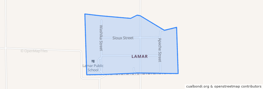 Mapa de ubicacion de Lamar.