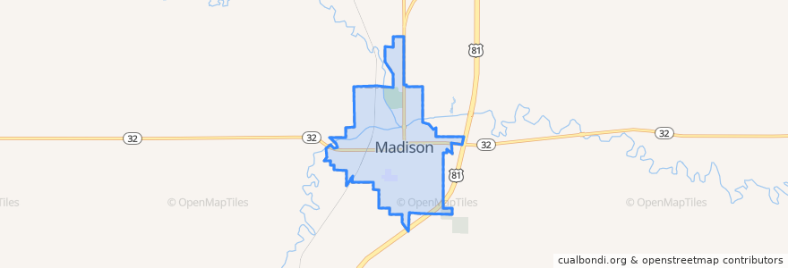 Mapa de ubicacion de Madison.