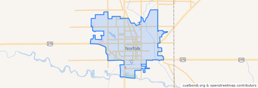 Mapa de ubicacion de Norfolk.