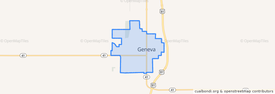 Mapa de ubicacion de Geneva.