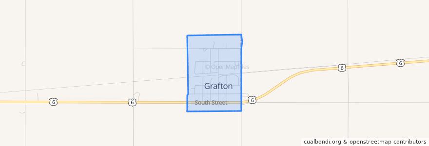 Mapa de ubicacion de Grafton.