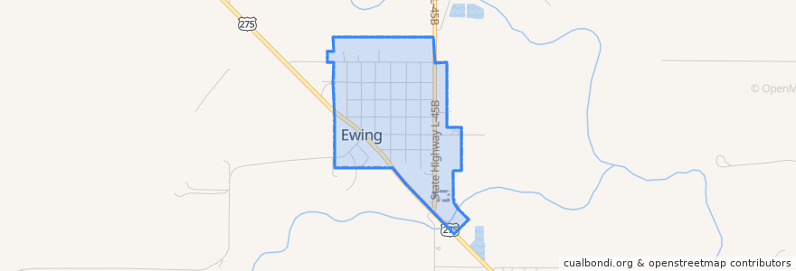 Mapa de ubicacion de Ewing.