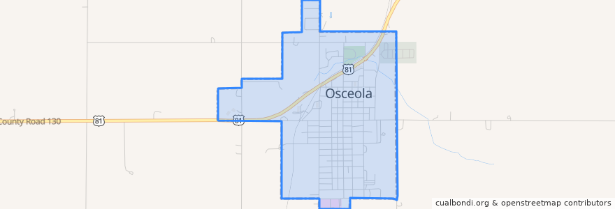 Mapa de ubicacion de Osceola.