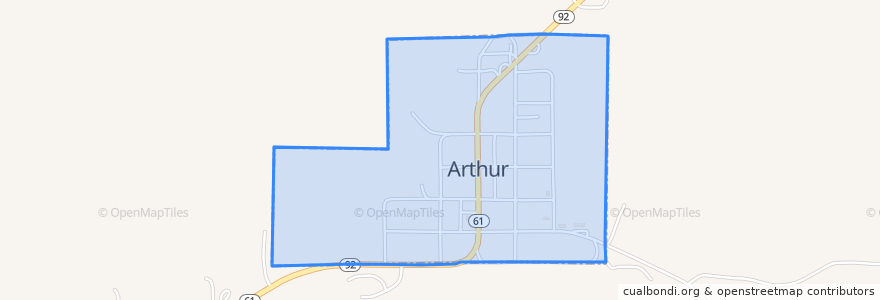 Mapa de ubicacion de Arthur.