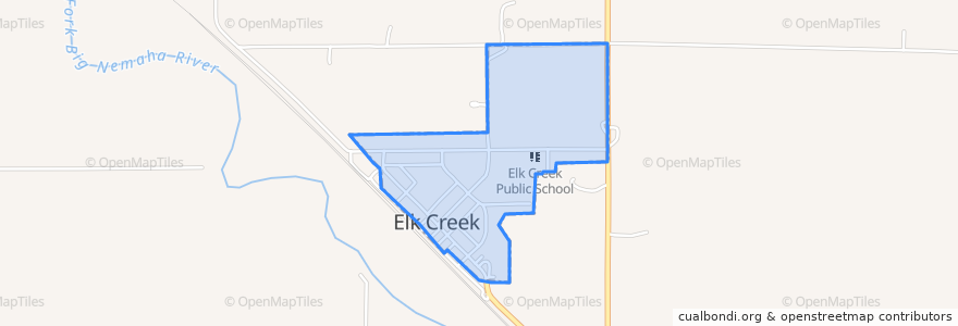 Mapa de ubicacion de Elk Creek.