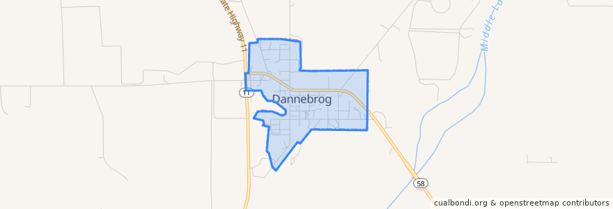 Mapa de ubicacion de Dannebrog.