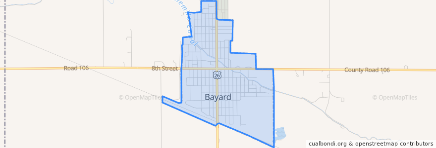 Mapa de ubicacion de Bayard.