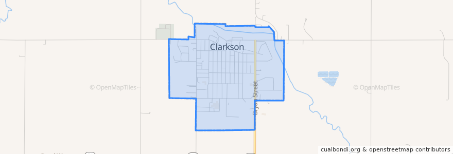 Mapa de ubicacion de Clarkson.