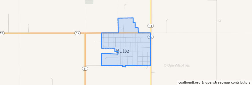 Mapa de ubicacion de Butte.