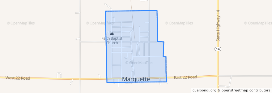 Mapa de ubicacion de Marquette.