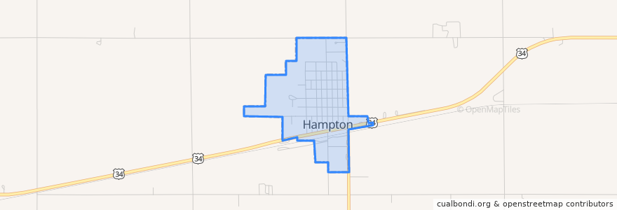 Mapa de ubicacion de Hampton.