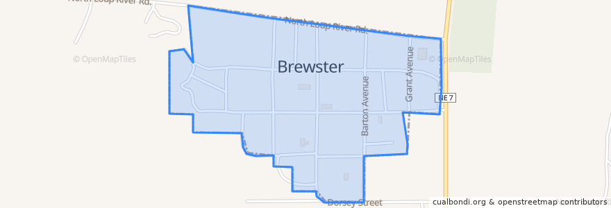 Mapa de ubicacion de Brewster.