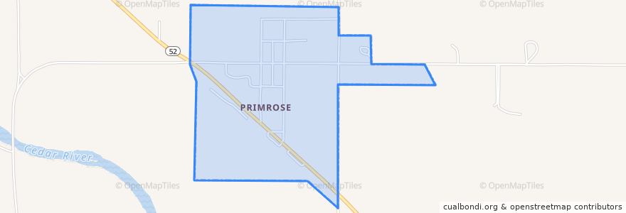 Mapa de ubicacion de Primrose.