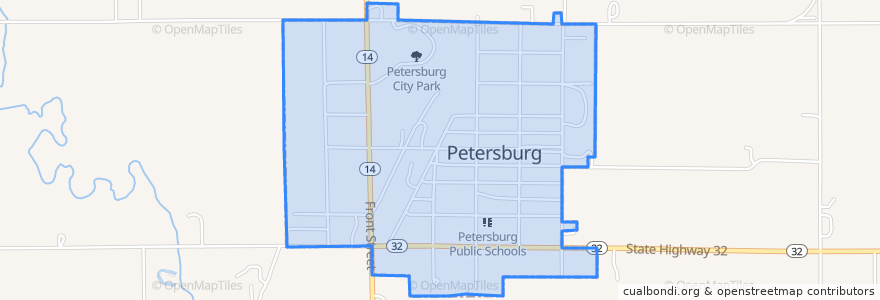 Mapa de ubicacion de Petersburg.