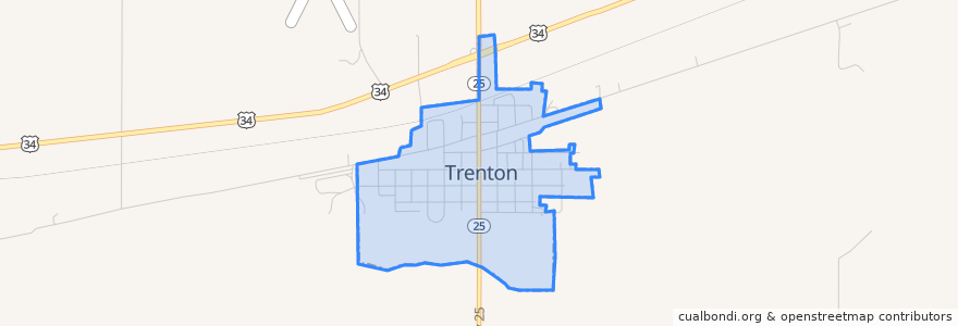 Mapa de ubicacion de Trenton.