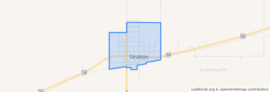 Mapa de ubicacion de Stratton.