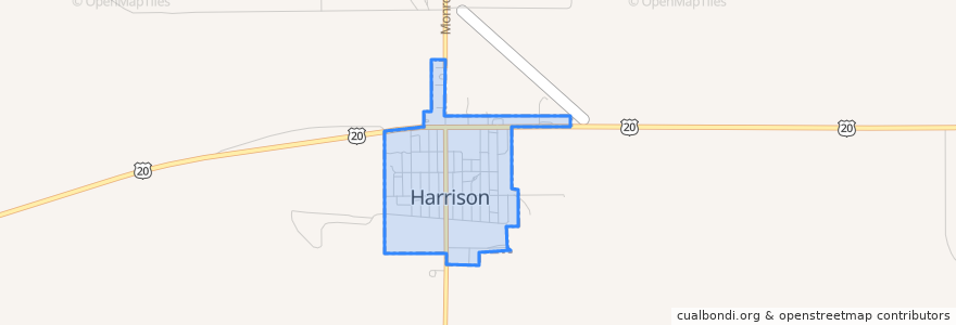 Mapa de ubicacion de Harrison.