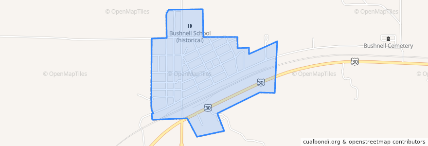 Mapa de ubicacion de Bushnell.