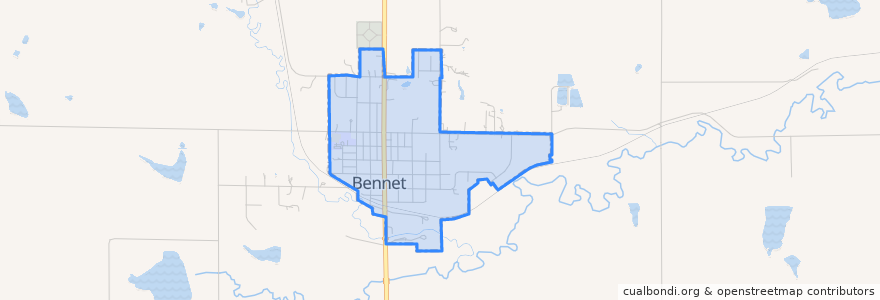 Mapa de ubicacion de Bennet.