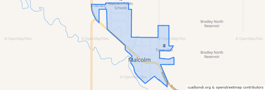 Mapa de ubicacion de Malcolm.