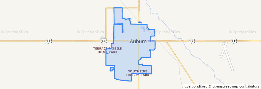 Mapa de ubicacion de Auburn.