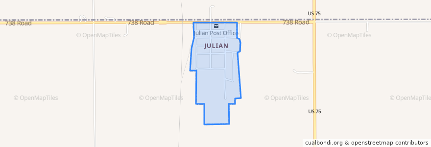 Mapa de ubicacion de Julian.