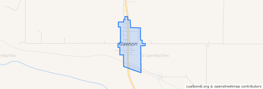 Mapa de ubicacion de Dawson.