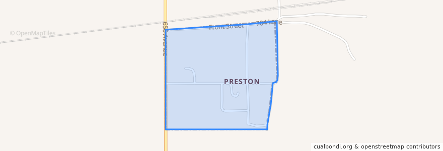 Mapa de ubicacion de Preston.