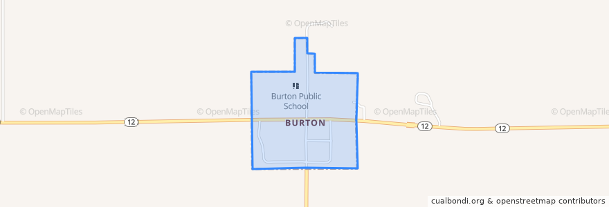 Mapa de ubicacion de Burton.