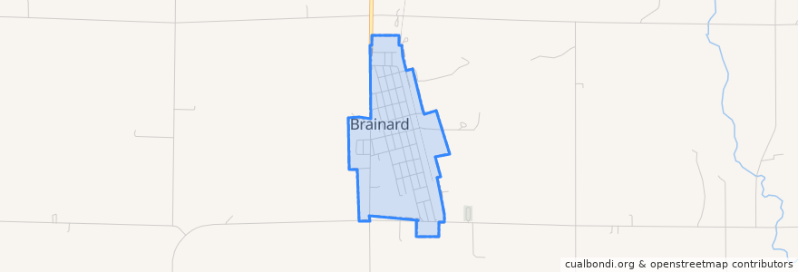 Mapa de ubicacion de Brainard.