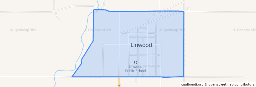 Mapa de ubicacion de Linwood.