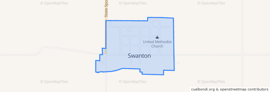 Mapa de ubicacion de Swanton.