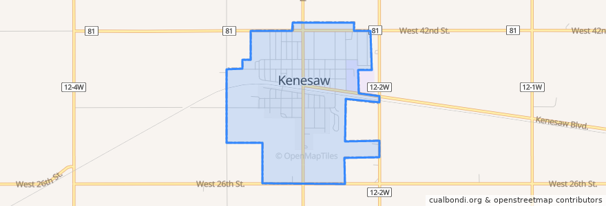 Mapa de ubicacion de Kenesaw.