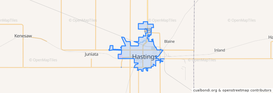 Mapa de ubicacion de Hastings.