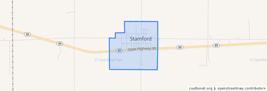 Mapa de ubicacion de Stamford.