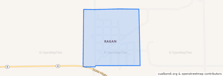 Mapa de ubicacion de Ragan.