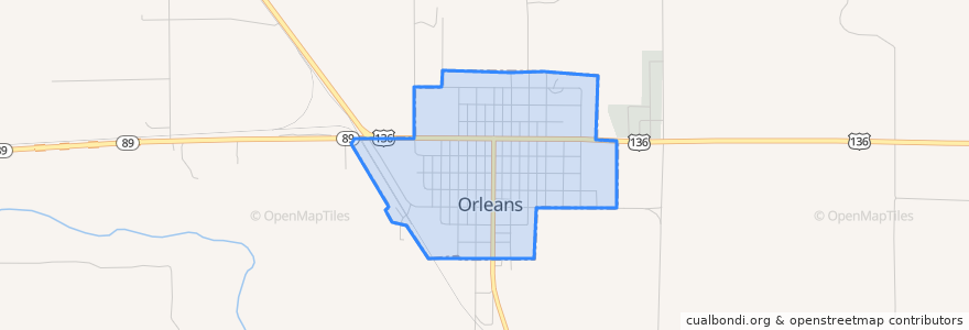 Mapa de ubicacion de Orleans.