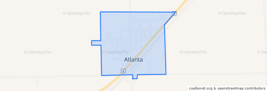 Mapa de ubicacion de Atlanta.