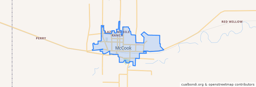 Mapa de ubicacion de McCook.