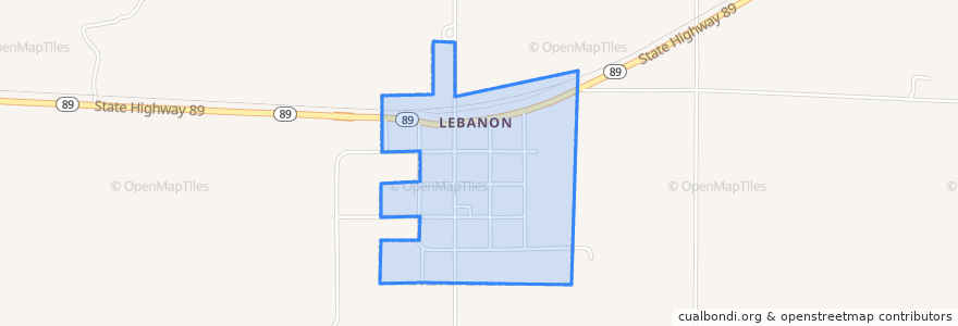 Mapa de ubicacion de Lebanon.