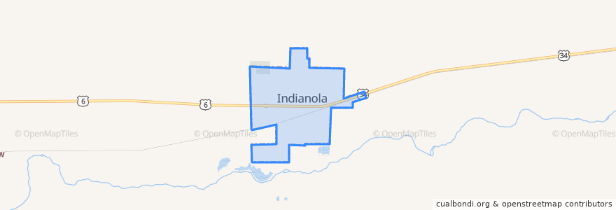 Mapa de ubicacion de Indianola.