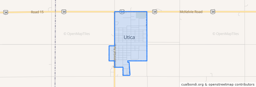 Mapa de ubicacion de Utica.