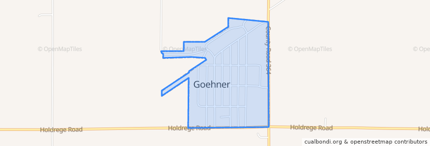 Mapa de ubicacion de Goehner.