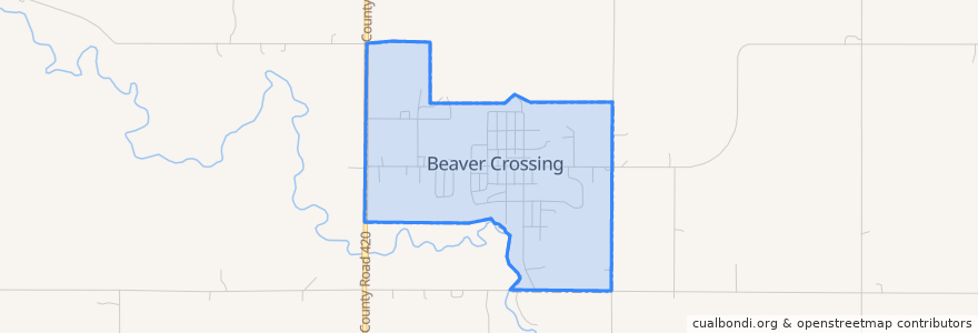 Mapa de ubicacion de Beaver Crossing.