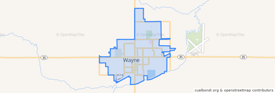 Mapa de ubicacion de Wayne.