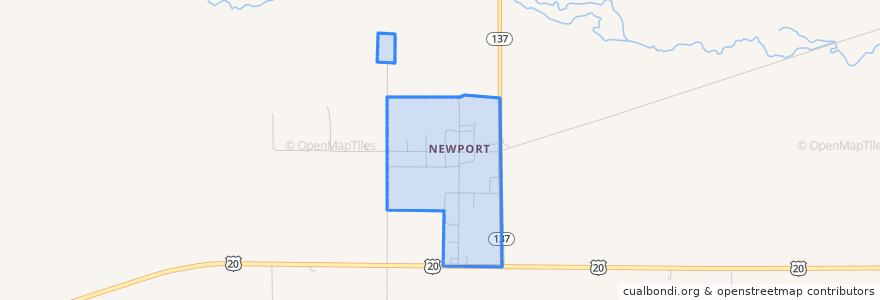 Mapa de ubicacion de Newport.